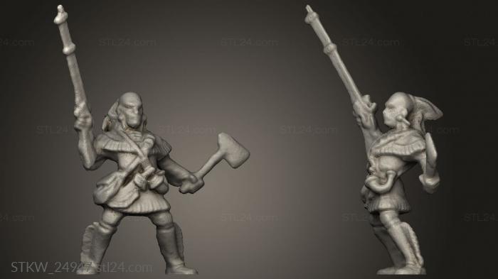 Military figurines (Mohican River Tribe, STKW_24947) 3D models for cnc