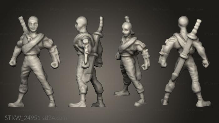 Military figurines (Ninjas therthern Wind, STKW_24951) 3D models for cnc