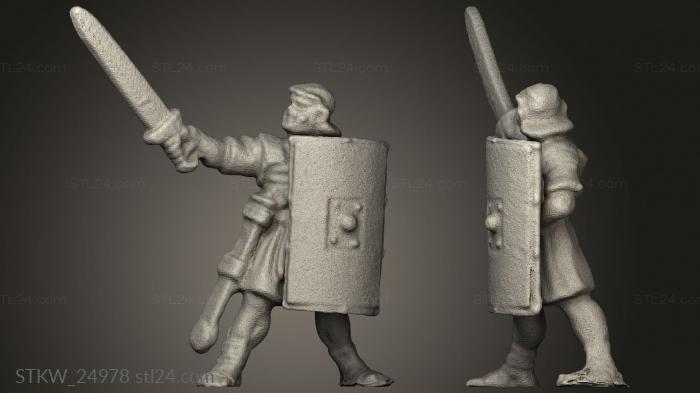 Military figurines (Roman Legionnaires, STKW_24978) 3D models for cnc