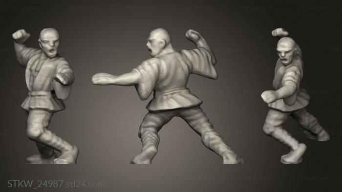 Military figurines (Shaolin Monks, STKW_24987) 3D models for cnc