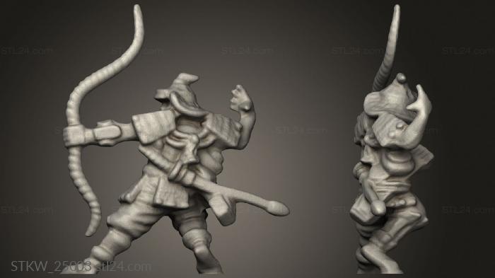 Military figurines (Tagawa Samurai Archers, STKW_25003) 3D models for cnc