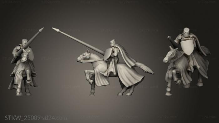 Military figurines (Templar Cavalry, STKW_25009) 3D models for cnc