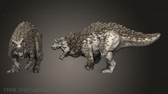 Military figurines (Amazons and Ogres Brutosaur Alone, STKW_25157) 3D models for cnc