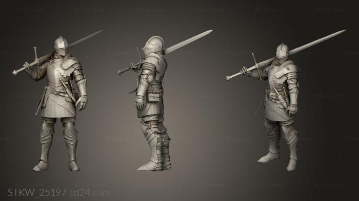 Military figurines (Ancient Knight With Sword, STKW_25197) 3D models for cnc