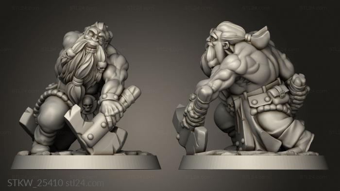 Military figurines (dwarf Berserker, STKW_25410) 3D models for cnc