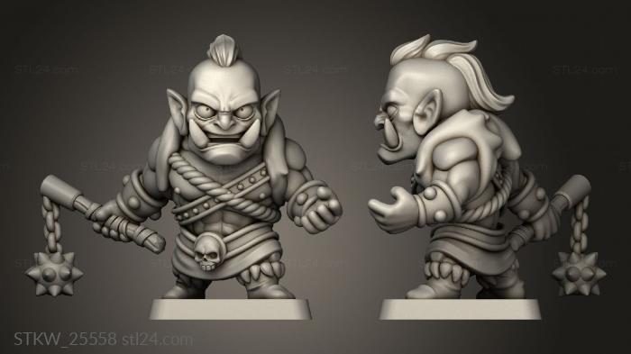 Military figurines (Orc Goblin Flail, STKW_25558) 3D models for cnc