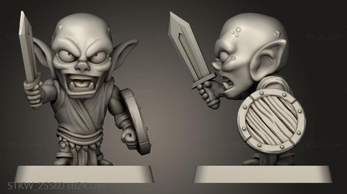 Military figurines (Orc Goblin Sword Shield, STKW_25560) 3D models for cnc