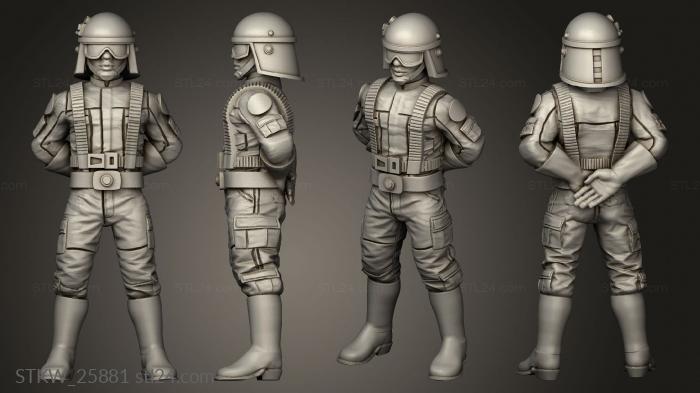 Military figurines (Crew Crewman Attention, STKW_25881) 3D models for cnc