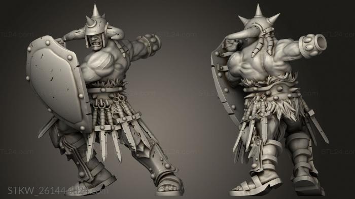 Military figurines (barbarian arcade hero, STKW_26144) 3D models for cnc