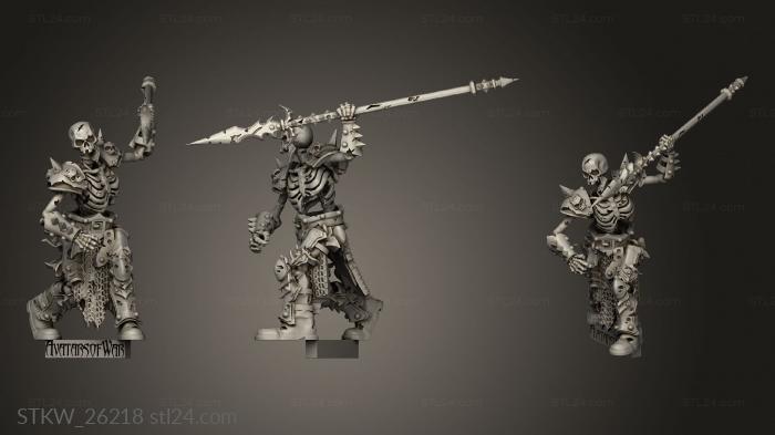 Military figurines (skeleton warrior spear, STKW_26218) 3D models for cnc