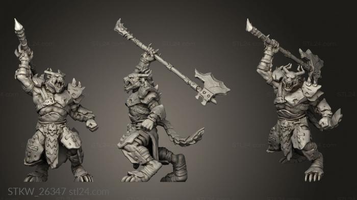 Military figurines (Beastmen Elites Axe, STKW_26347) 3D models for cnc