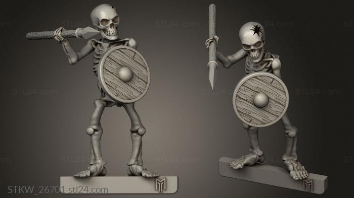 Military figurines (Skeleton Spear, STKW_26701) 3D models for cnc