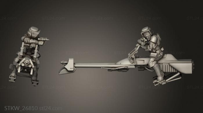 Military figurines (Bikes, STKW_26810) 3D models for cnc