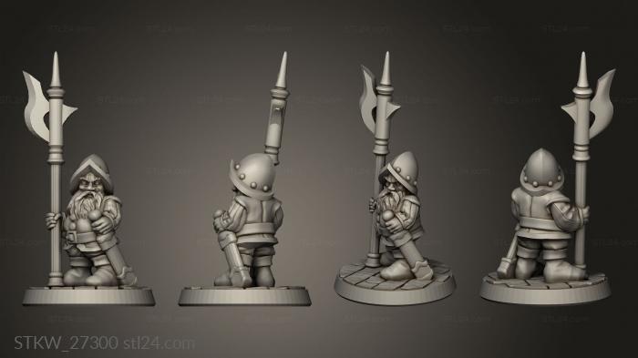 Military figurines (dwarf halberdier, STKW_27300) 3D models for cnc