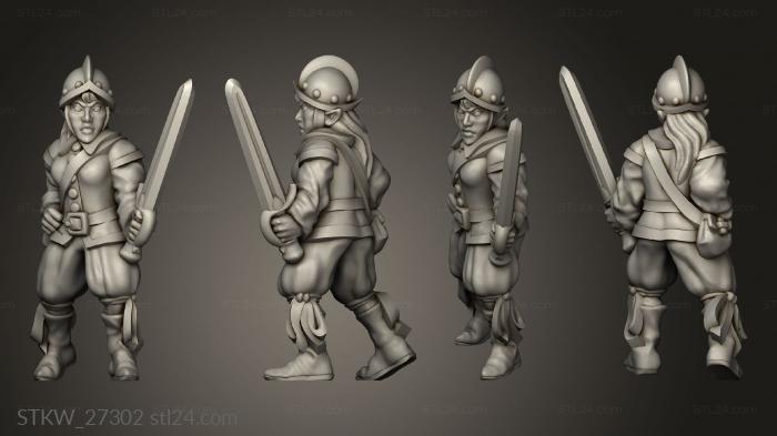 Military figurines (Elf morion, STKW_27302) 3D models for cnc