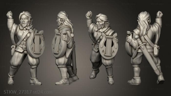 Military figurines (Elf minstrel, STKW_27317) 3D models for cnc