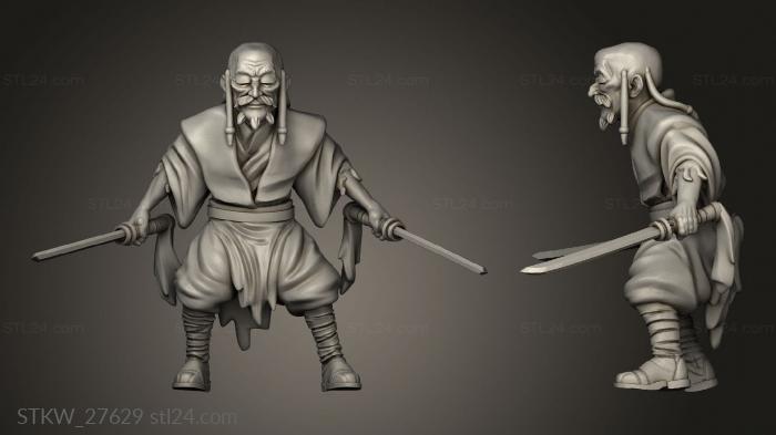 Military figurines (Bushido Wizard Warriors elder, STKW_27629) 3D models for cnc