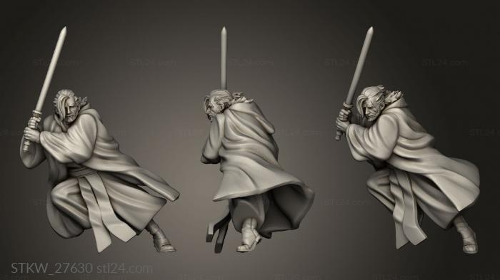 Military figurines (Bushido Wizard Warriors master, STKW_27630) 3D models for cnc