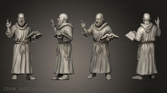 Military figurines (Clergy Friar, STKW_28577) 3D models for cnc