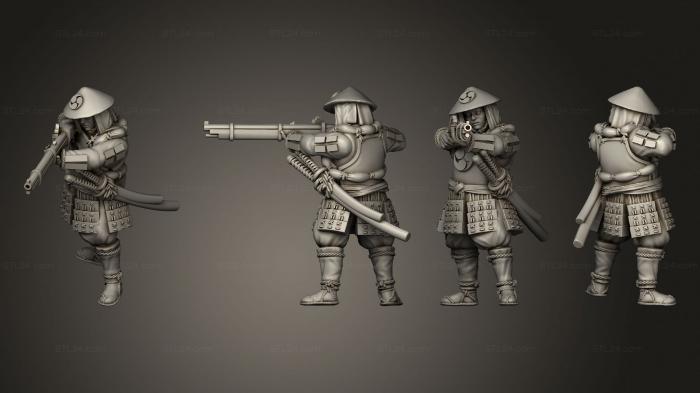 Military figurines (Ashigaru Musketmen 2, STKW_2861) 3D models for cnc