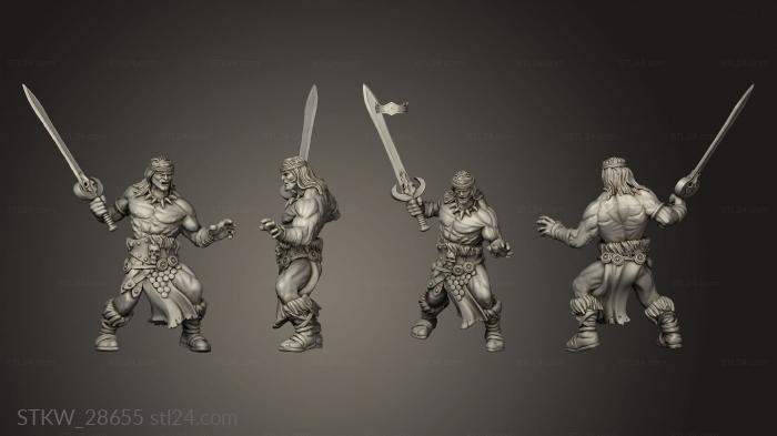 Military figurines (Conan conan with axe, STKW_28655) 3D models for cnc