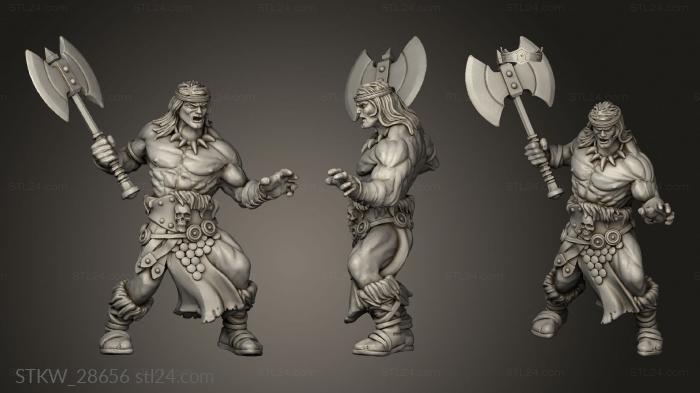 Military figurines (Conan conan with axe, STKW_28656) 3D models for cnc