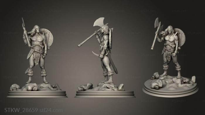 Military figurines (Conan Statue Axe, STKW_28659) 3D models for cnc