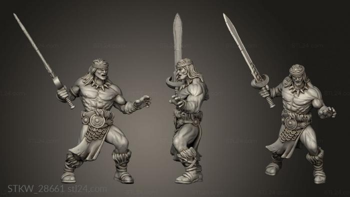 Military figurines (conan with axe, STKW_28661) 3D models for cnc