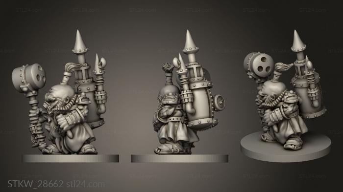 Military figurines (Dwarf steam dwarf, STKW_28662) 3D models for cnc