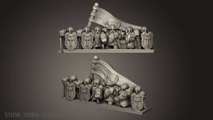 Military figurines (Forge Dwarves Strips banner, STKW_28806) 3D models for cnc