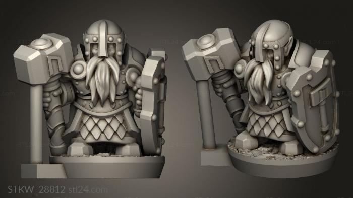 Military figurines (Forge Dwarves warrior, STKW_28812) 3D models for cnc