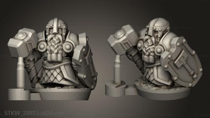 Military figurines (Forge Dwarves warrior, STKW_28815) 3D models for cnc