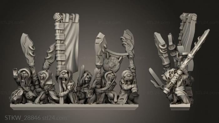 Military figurines (Forge Eastern Skaven strip seeker banner, STKW_28846) 3D models for cnc