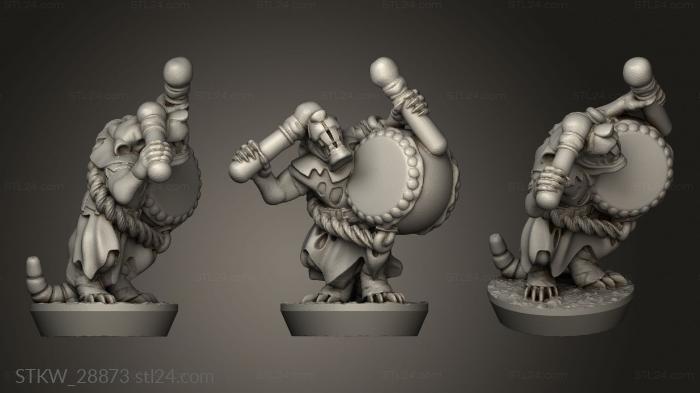 Military figurines (Forge Eastern Skaven Snickers drummers, STKW_28873) 3D models for cnc