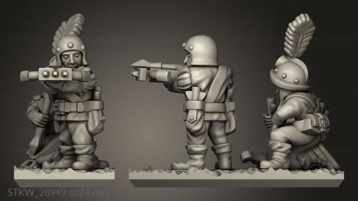 Military figurines (crossbowmen, STKW_28949) 3D models for cnc