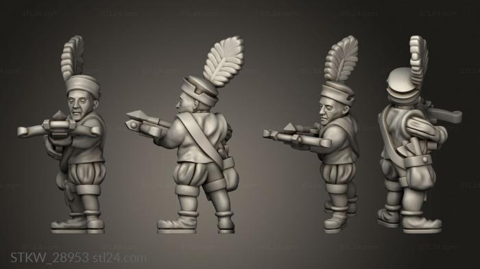 Military figurines (crossbowmen, STKW_28953) 3D models for cnc