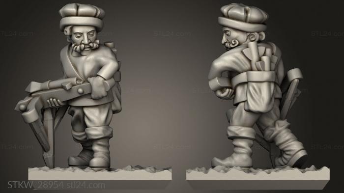 Military figurines (crossbowmen, STKW_28954) 3D models for cnc