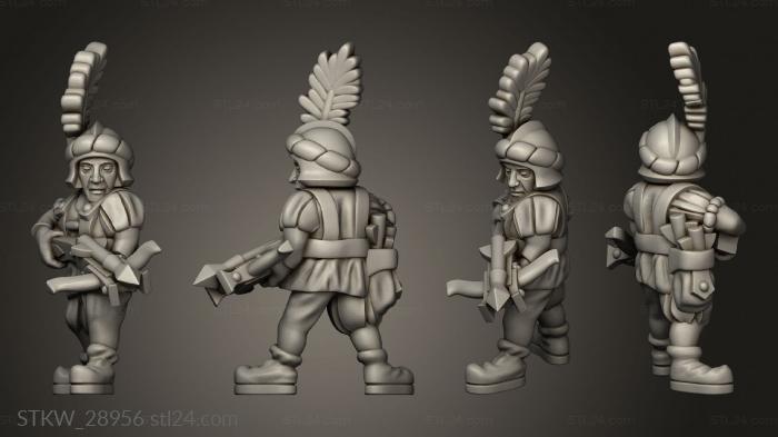 Military figurines (crossbowmen, STKW_28956) 3D models for cnc