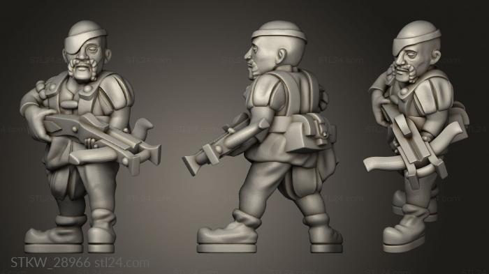 Military figurines (crossbowmen, STKW_28966) 3D models for cnc