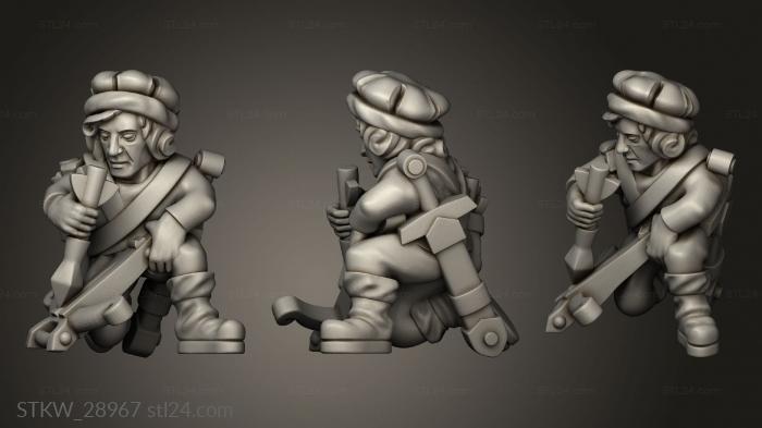 Military figurines (crossbowmen, STKW_28967) 3D models for cnc