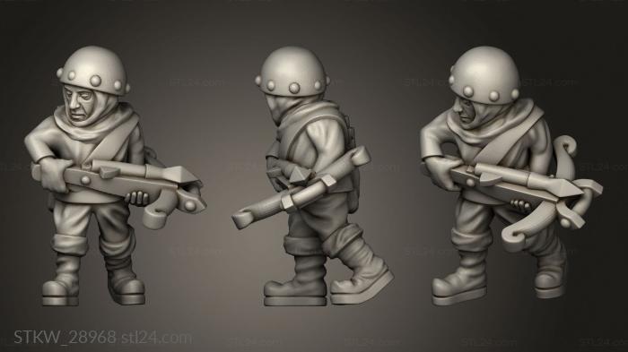 Military figurines (crossbowmen, STKW_28968) 3D models for cnc