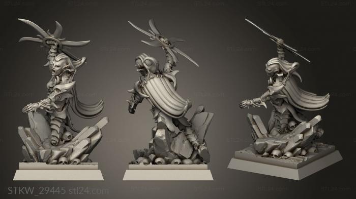 Military figurines (Dark Elves Hero Sq, STKW_29445) 3D models for cnc