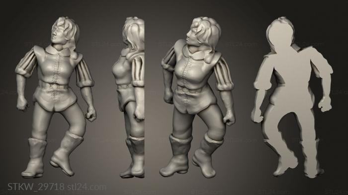 Military figurines (Dead Female, STKW_29718) 3D models for cnc