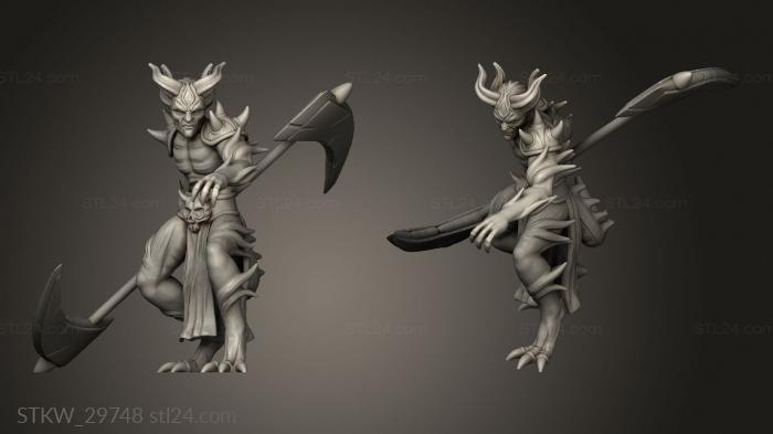 Military figurines (Deadly Sins Devil Dual Scythe, STKW_29748) 3D models for cnc