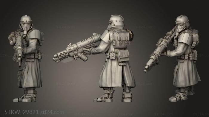 Military figurines (Death squad Bionic legs, STKW_29821) 3D models for cnc