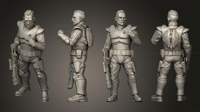 Military figurines (Authority Rangers idle commander no helemt, STKW_2989) 3D models for cnc