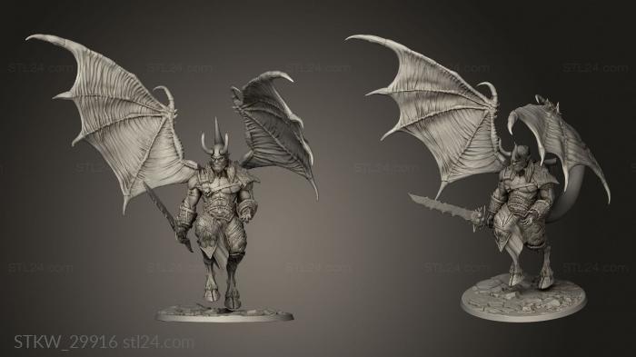 Military figurines (demons Warrior hell, STKW_29916) 3D models for cnc