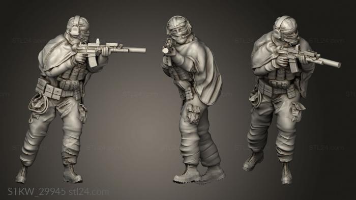 Military figurines (DESERT Aiming, STKW_29945) 3D models for cnc