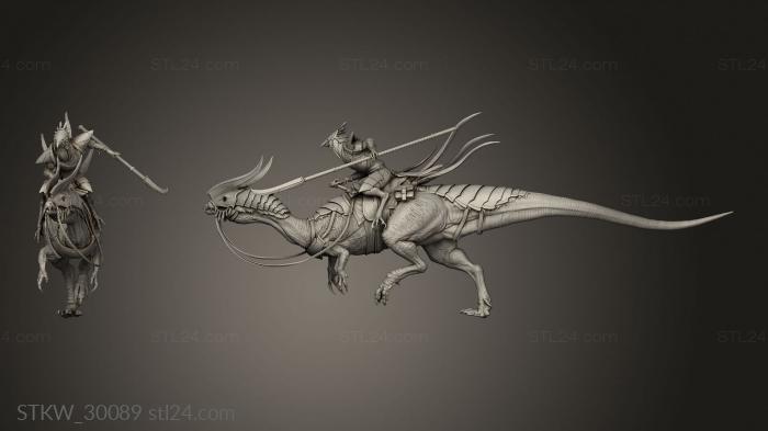 Military figurines (Dilophosaurus Lord The cavalry, STKW_30089) 3D models for cnc