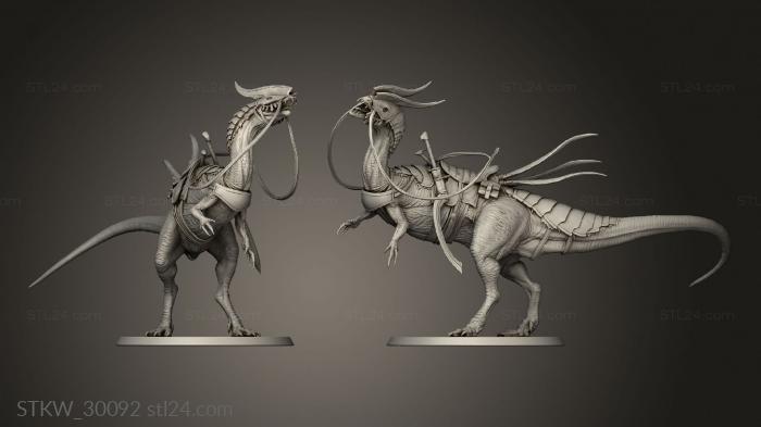 Military figurines (Dilophosaurus Lord The idle saddle, STKW_30092) 3D models for cnc